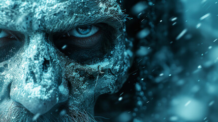 Ice monster that lives in cold regions. - obrazy, fototapety, plakaty