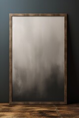 blank frame in Brown backdrop with Brown wall, in the style of dark gray 