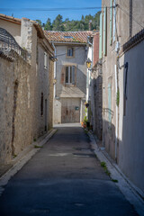 Fototapeta na wymiar An old medieval street of Lagrasse, France