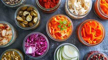 incorporating fermented foods into your diet to support a healthy gut,pickled vegetables in glass...