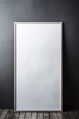 blank frame in Charcoal backdrop with Charcoal wall, in the style of dark gray