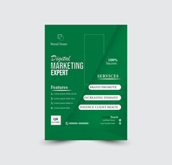 abstract green background design template for flyer