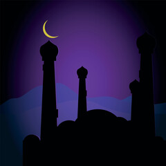 illustration, creative islamic holly background frame