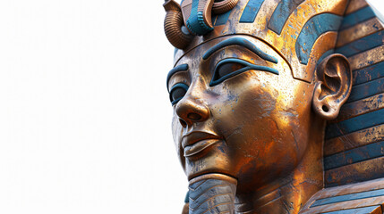 An awe-inspiring 3D rendering of an ancient pharaoh, exquisitely detailed and expertly sculpted, showcasing the opulence and power of the Egyptian civilization. With its superb rendering, th