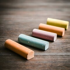 Fototapeta premium colored chalk on a blackboard
