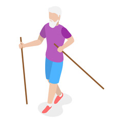 3D Isometric Flat  Illustration of Senior Activities. Item 3