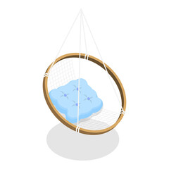 3D Isometric Flat  Set of Garden Furniture Items. Item 6