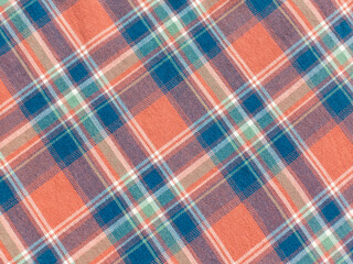 Blue-red check textile