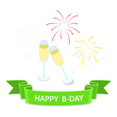 3D Isometric Flat  Set of Party Items. Item 6