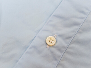 Mother of pearl button on blue