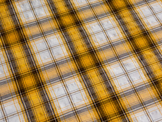 Yellow-white check fabric