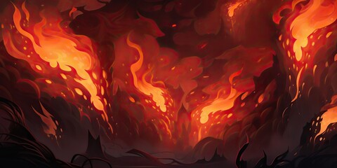 Fire flame burning decoration firestorm background decoration motion drawing painting