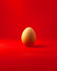 Easter egg on red background, isolated egg
