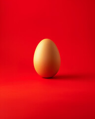 Fototapeta premium Easter egg on red background, isolated egg