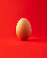 Fototapeta premium Easter egg on red background, isolated egg