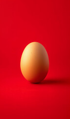 Fototapeta premium Easter egg on red background, isolated egg