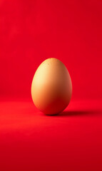 Fototapeta premium Easter egg on red background, isolated egg