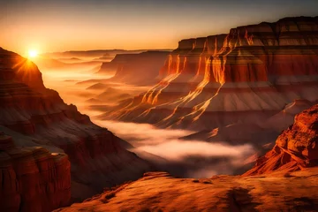Schilderijen op glas grand canyon sunrise © Shahla