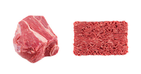 Mince Meat, Ground Beef, Uncooked Mincemeat Isolated