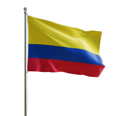 3d render PSD Columbia realistic flag with pole