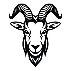 Goat Flat Icon Isolated On White Background