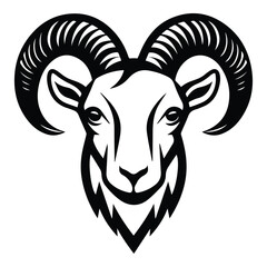 Fototapeta premium Goat Flat Icon Isolated On White Background