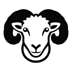 Sheep Flat Icon Isolated On White Background