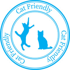 Cat friendly round rubber stamp