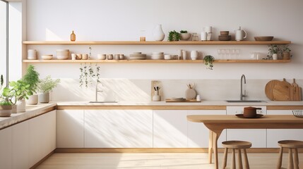 Serene Zen Kitchen: Minimalist Design Blended with Organic Elegance