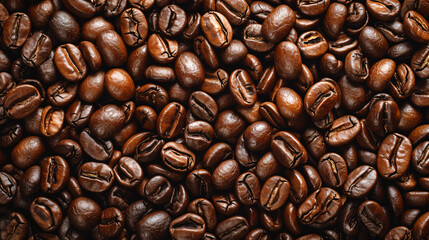 Seamless pattern featuring a rich and captivating display of espresso coffee beans, instantly transporting you to the cozy and inviting ambiance of a bustling coffee shop. Let the aromatic e