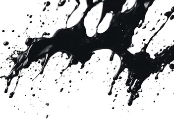 Black grunge brush strokes oil paint isolated on white  (1)
