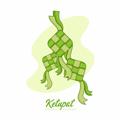 ketupat vector decoration for ied al fitr ramadan symbol in flat illustration vector isolated in white background