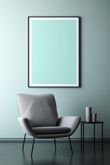 blank frame in Mint backdrop with Mint wall