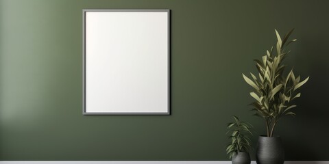 blank frame in Olive backdrop with Olive wall