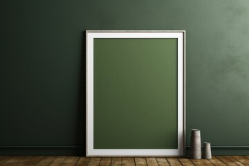 blank frame in Olive backdrop with Olive wall