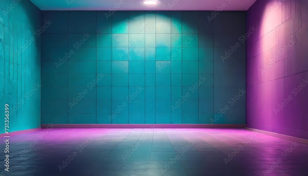 Wall mural empty room mockup