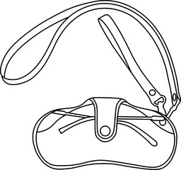 Eyeglass Bag Outline Illustration Vector