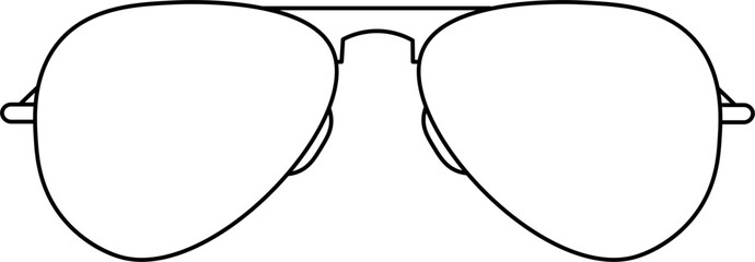 Aviator Sunglasses Outline Illustration Vector © panadesignteam