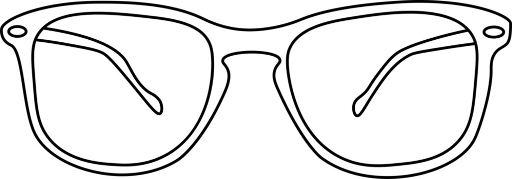 Bifocal Glasses Outline Illustration Vector