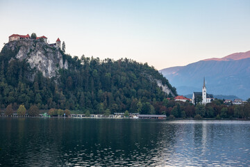 Landscape of Lake Bled  in Slovenia