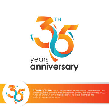 35th Anniversary logotype design colorful design template