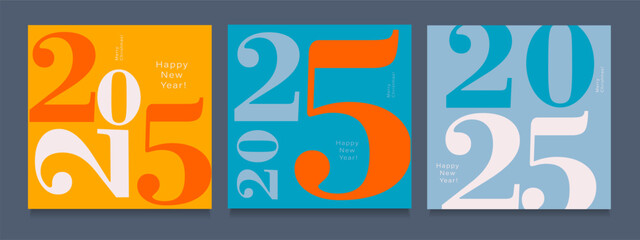 2025 Creativity Geometric Celebration of Happy New Year and Merry Christmas. Abstract Typography for Vibrant Advertising, Web Delights, Social Media Sparks, Banners, Covers, Posters.