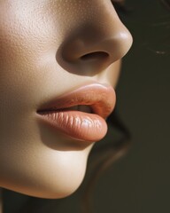 close up portrait of a woman's lips