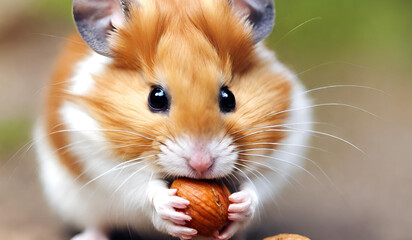 Cute little mouse, A hamster eating a cracker.