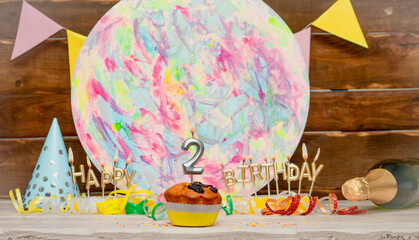 Date of Birth  2. Happy birthday candles. Pie with burning candles. Congratulation postcard....