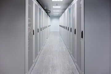 server cabinets in a data centre - obrazy, fototapety, plakaty