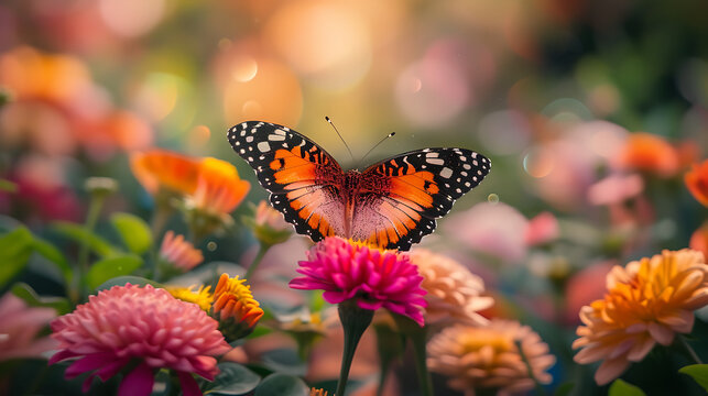 A stunning photograph capturing the intricate patterns and vibrant colors of a butterfly's wings