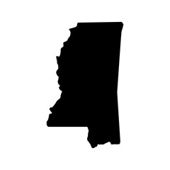 Mississippi map - obrazy, fototapety, plakaty