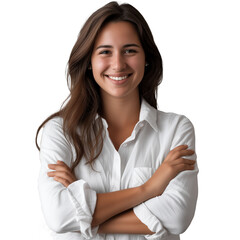 portrait of a business woman smilling isolated on transparent background