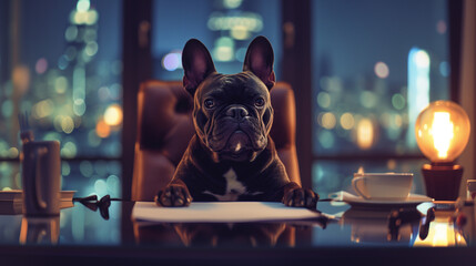Frenchie CEO in boardroom needs to have a meeting with you